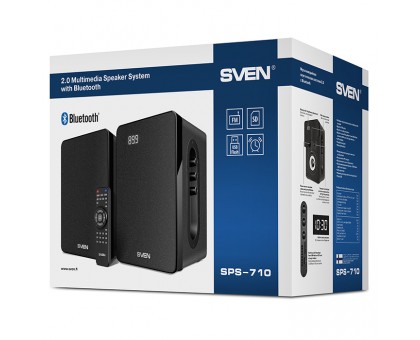 Колонки 2.0 SVEN SPS-710 Bluetooth, SD, USB, FM, годинник, дк, будильник Колонки 2.0 SVEN SPS-710 Bluetooth, SD, USB, FM, годинник, дк, будильник
