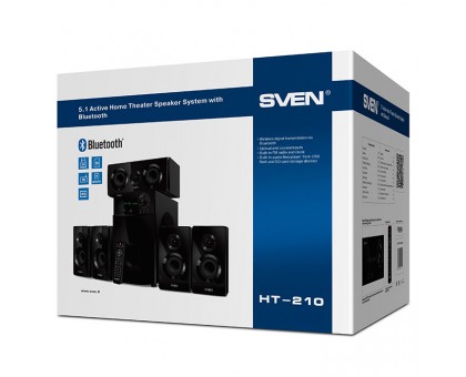 Колонки 5.1 SVEN HT-210 (120Вт) оптика, коаксиал, Bluetooth, годинник, ду (УЦІНКА) Колонки 5.1 SVEN HT-210 (120Вт) оптика, коаксиал, Bluetooth, годинник, ду (УЦІНКА)