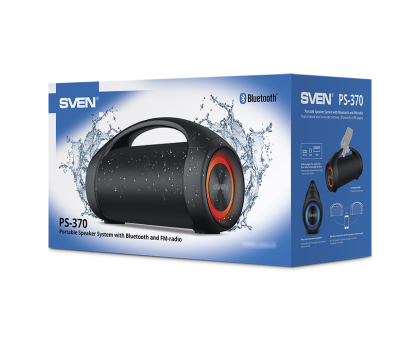 Колонка SVEN PS-370 Black (bluetooth) вологозахищена
