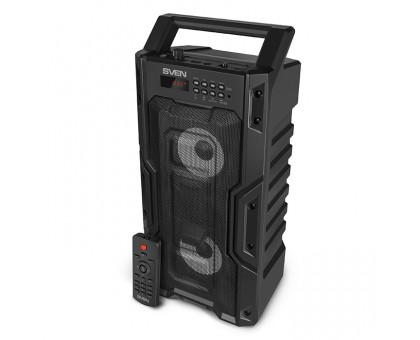 Колонка SVEN PS-435 Black (20W, TWS, Bluetooth, FM, USB, microSD, LED-display, RC, 2x2000mA*h)