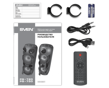 Колонка SVEN PS-750 Black (80Вт, TWS, bluetooth, підсвічування, караоке) Колонка SVEN PS-750 Black (80Вт, TWS, bluetooth, підсвічування, караоке)