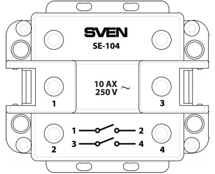 Вимикач SVEN SE-104 подвійний білий Вимикач SVEN SE-104 подвійний білий