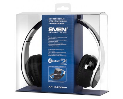 Навушники SVEN AP-B450MV (Bluetooth) з мікрофоном Навушники SVEN AP-B450MV (Bluetooth) з мікрофоном
