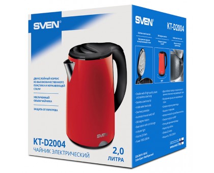 Чайник електричний SVEN KT-D2004 червоний (2 л.)