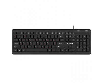 Клавіатура SVEN KB-E5700H (з 2 USB портами) чорна Клавіатура SVEN KB-E5700H (з 2 USB портами) чорна