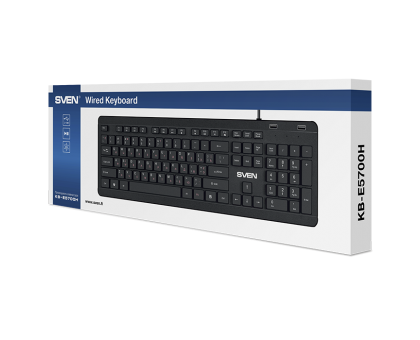 Клавіатура SVEN KB-E5700H (з 2 USB портами) чорна Клавіатура SVEN KB-E5700H (з 2 USB портами) чорна