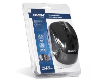 Мишка SVEN RX-305 Wireless чорна бездротова УЦІНКА