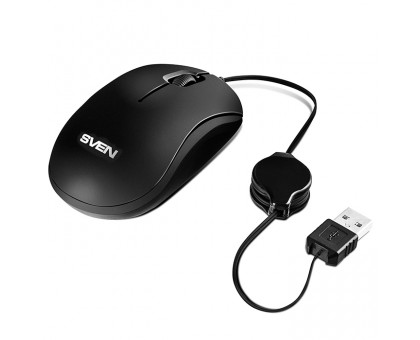 Мишка SVEN RX-60 USB чорна (скручування кабеля) Мишка SVEN RX-60 USB чорна (скручування кабеля)