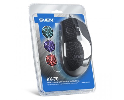 Мишка SVEN RX-70 USB чорна з підсвічуванням Мишка SVEN RX-70 USB чорна з підсвічуванням