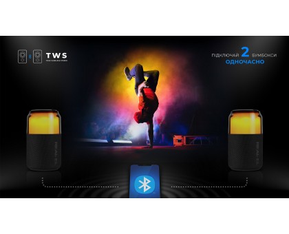 Колонка REAL-EL X-705 BLACK (5Вт, Bluetooth, USB, RGB, TWS, Type C, 1800мА*год) Колонка REAL-EL X-705 BLACK (5Вт, Bluetooth, USB, RGB, TWS, Type C, 1800мА*год)