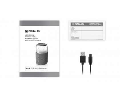 Колонка REAL-EL X-705 RED (5Вт, Bluetooth, USB, RGB, TWS, Type C, 1800мА*год) Колонка REAL-EL X-705 RED (5Вт, Bluetooth, USB, RGB, TWS, Type C, 1800мА*год)