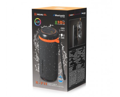 Колонка REAL-EL X-711 Black (10Вт, Bluetooth, USB, RGB, TWS, Type C, 1800мА*год) Колонка REAL-EL X-711 Black (10Вт, Bluetooth, USB, RGB, TWS, Type C, 1800мА*год)