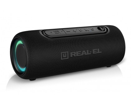 Колонка REAL-EL X-715 Black (10Вт, Bluetooth, USB, RGB, TWS, Type C, 2000мА*год)
