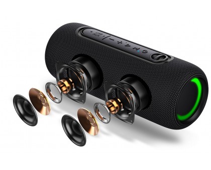 Колонка REAL-EL X-715 Black (10Вт, Bluetooth, USB, RGB, TWS, Type C, 2000мА*год)