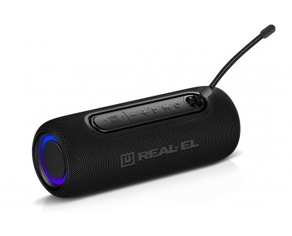 Колонка REAL-EL X-715 Black (10Вт, Bluetooth, USB, RGB, TWS, Type C, 2000мА*год)