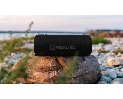 Колонка REAL-EL X-715 Black (10Вт, Bluetooth, USB, RGB, TWS, Type C, 2000мА*год)