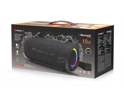Колонка REAL-EL X-725 Black (15Вт, Bluetooth, USB, RGB, TWS, Type C, 3600мА*год) Колонка REAL-EL X-725 Black (15Вт, Bluetooth, USB, RGB, TWS, Type C, 3600мА*год)