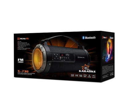 Колонка REAL-EL X-730 Black (bluetooth, підсвічування, караоке) Колонка REAL-EL X-730 Black (bluetooth, підсвічування, караоке)