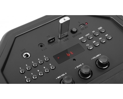 Колонка REAL-EL X-777 Black (65Вт,Bluetooth,USB,microSD,AUX,8800mA) Колонка REAL-EL X-777 Black (65Вт,Bluetooth,USB,microSD,AUX,8800mA)