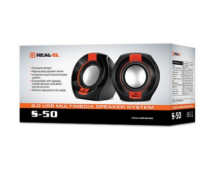 Колонки REAL-EL S-50 black-red Колонки REAL-EL S-50 black-red