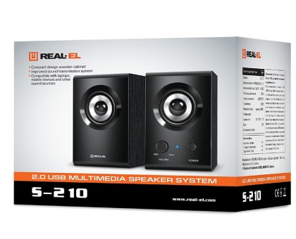 Колонки 2.0 REAL-EL S-210 black Колонки 2.0 REAL-EL S-210 black