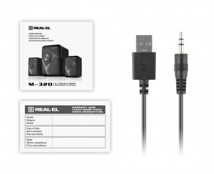 Колонки 2.1 REAL-EL M-320 (11Вт) USB black Колонки 2.1 REAL-EL M-320 (11Вт) USB black