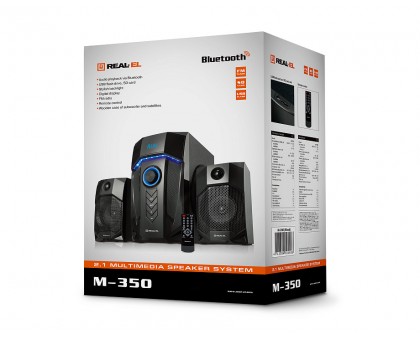 Колонки 2.1 REAL-EL M-350 Bluetooth (44Вт) black УЦІНКА Колонки 2.1 REAL-EL M-350 Bluetooth (44Вт) black УЦІНКА