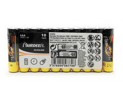 Батарейки AAA (LR03) Pairdeer Alkaline 10шт/уп Батарейки AAA (LR03) Pairdeer Alkaline 10шт/уп