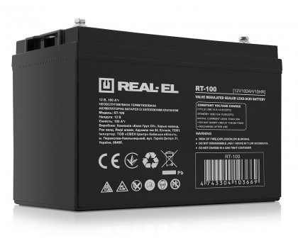 Акумуляторна батарея REAL-EL RT-100 (12V 100Ah) Акумуляторна батарея REAL-EL RT-100 (12V 100Ah)