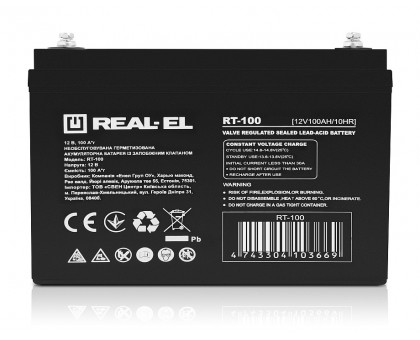 Акумуляторна батарея REAL-EL RT-100 (12V 100Ah) Акумуляторна батарея REAL-EL RT-100 (12V 100Ah)