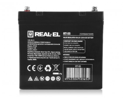 Акумуляторна батарея REAL-EL RT-55 (12V 55Ah) Акумуляторна батарея REAL-EL RT-55 (12V 55Ah)