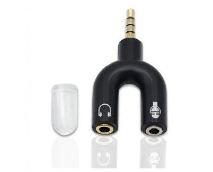 Адаптер SSE Audio 3.5mm M 4pin - 2x3.5mm F 3pin чорний Адаптер SSE Audio 3.5mm M 4pin - 2x3.5mm F 3pin чорний