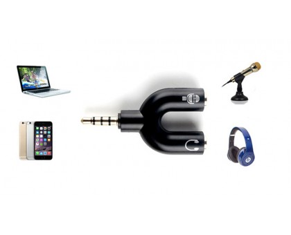 Адаптер SSE Audio 3.5mm M 4pin - 2x3.5mm F 3pin чорний Адаптер SSE Audio 3.5mm M 4pin - 2x3.5mm F 3pin чорний