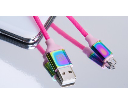 Кабель REAL-EL Premium USB A - Micro USB Rainbow 1m Кабель REAL-EL Premium USB A - Micro USB Rainbow 1m