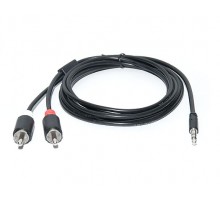 Кабель REAL-EL Audio Pro 3.5mm M - 2xRCA M 1.8m чорний