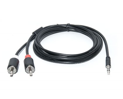 Кабель REAL-EL Audio Pro 3.5mm M - 2xRCA M 1.8m чорний Кабель REAL-EL Audio Pro 3.5mm M - 2xRCA M 1.8m чорний