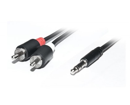 Кабель REAL-EL Audio Pro 3.5mm M - 2xRCA M 1.8m чорний Кабель REAL-EL Audio Pro 3.5mm M - 2xRCA M 1.8m чорний