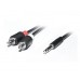 Кабель REAL-EL Audio Pro 3.5mm M - 2xRCA M 1.8m чорний