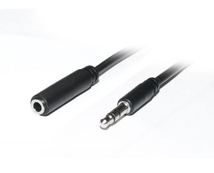 Кабель REAL-EL Audio Pro 3.5mm M - 3.5mm F 1m чорний
