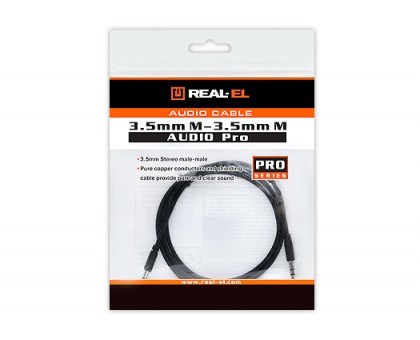 Кабель REAL-EL Audio Pro 3.5mm M - 3.5mm M 1m чорний Кабель REAL-EL Audio Pro 3.5mm M - 3.5mm M 1m чорний