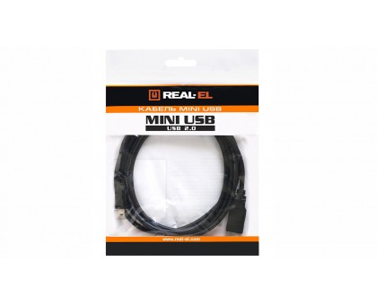 Кабель REAL-EL USB2.0 miniUSB type B 1,8m чорний