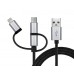 Кабель REAL-EL USB 2.0 Premium AM - 3in1 1m чорний