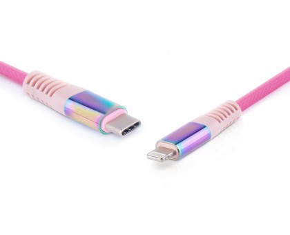 Кабель REAL-EL MFI PD USB Type C - Lightning Rainbow 1m Кабель REAL-EL MFI PD USB Type C - Lightning Rainbow 1m