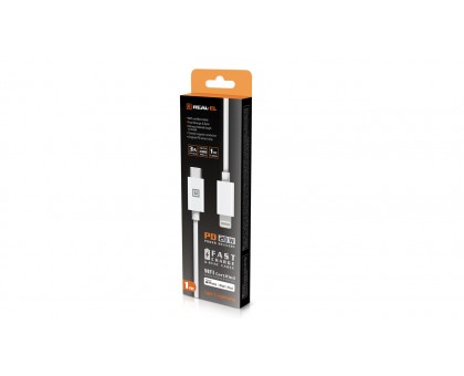 Кабель REAL-EL MFI PD USB type C - Lightning TPE 1m бiлий Кабель REAL-EL MFI PD USB type C - Lightning TPE 1m бiлий