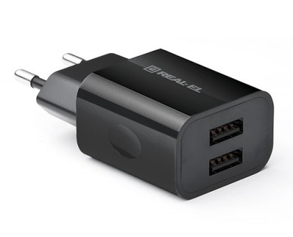 Зарядний пристрій REAL-EL CH-210 USB (2 х USB) Зарядний пристрій REAL-EL CH-210 USB (2 х USB)