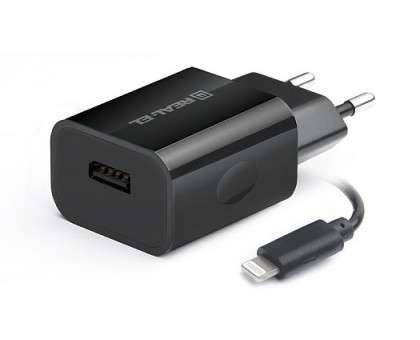 Зарядний пристрій REAL-EL CH-217 USB (Lightning кабель + USB) Зарядний пристрій REAL-EL CH-217 USB (Lightning кабель + USB)