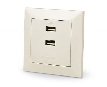 Розетка REAL-EL Comfort 60025-C з вмонтованим блоком живлення USB кремова Розетка REAL-EL Comfort 60025-C з вмонтованим блоком живлення USB кремова