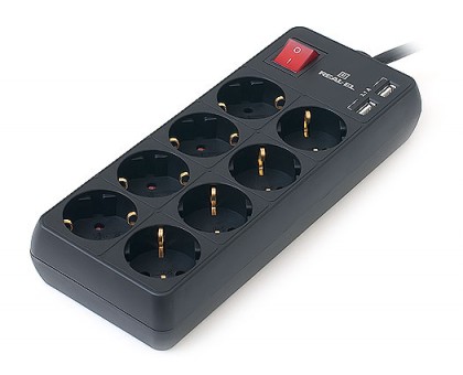 Фільтр-подовжувач REAL-EL RS-8 PROTECT USB 1.8m чорний уцінка Фільтр-подовжувач REAL-EL RS-8 PROTECT USB 1.8m чорний уцінка