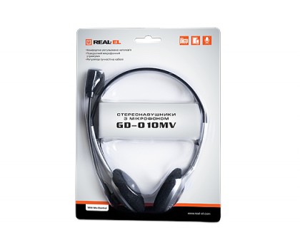 Навушники REAL-EL GD-010MV з мікрофоном Навушники REAL-EL GD-010MV з мікрофоном