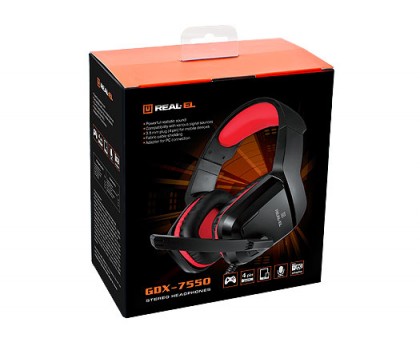 Навушники REAL-EL GDX-7550 ігрові з мікрофоном 4pin + PC Навушники REAL-EL GDX-7550 ігрові з мікрофоном 4pin + PC